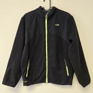 C9 By Champion Venture warm Fleece Jacket Black neon green accent L 12 - 14